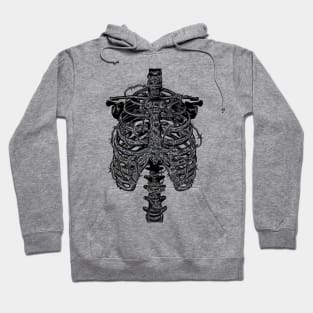 Rib cage Wrapped In Barbed wire Hoodie